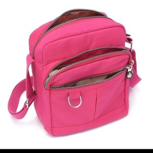 Women's Rose Red Nylon Square Purse